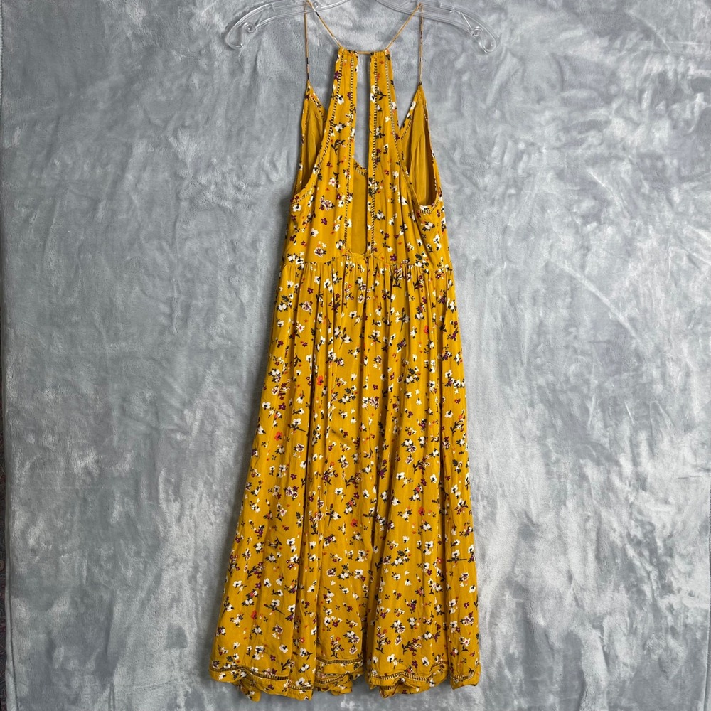 Cooperative Cindy Dress Womens 2 Mustard Yellow Ditsy Floral Preppy Cottage Boho - Picture 2 of 9